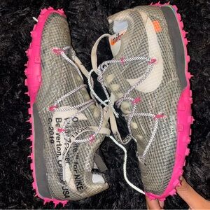 Nike Women's Off-White Grey and Pink Shoes